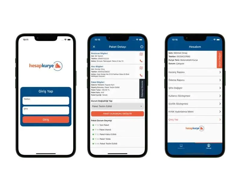 Hesap Kurye Mobil Uygulama Yazılımı